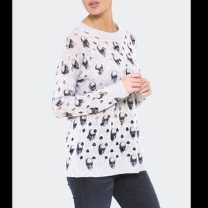 Skull Cashmere Grey Distressed Avril Jumper